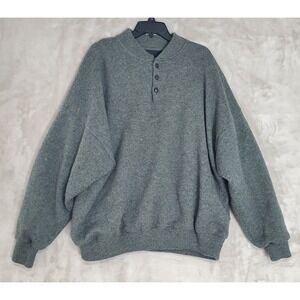 Vtg Cabelas Sweater Mens 2XL Tall Green Gore Windstopper Wool Blend Lined Button